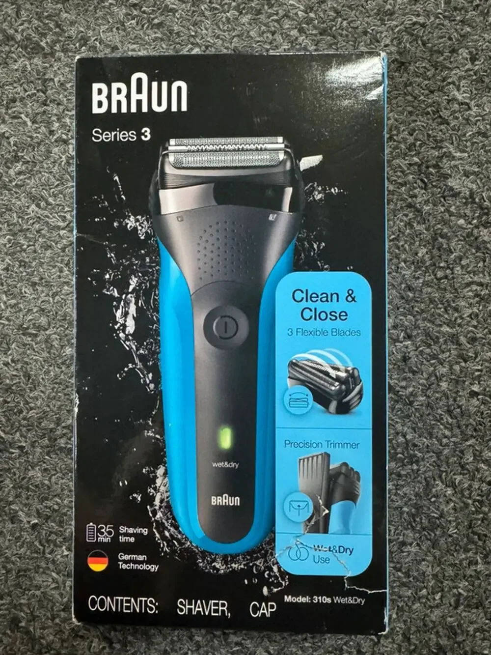 Braun Series 3 310S Rechargeable Wet Dry Electric Foil Shaver